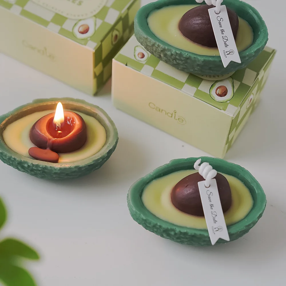 Creative avocado scented candle wholesale gift fragrance small ornament scented candle hand gift handmade candle