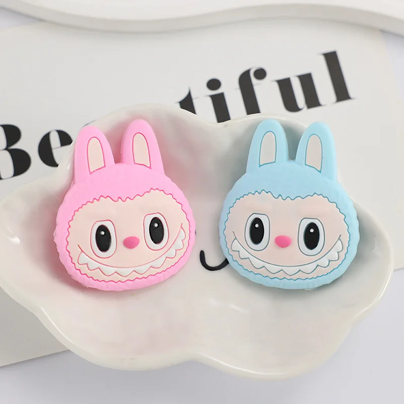 New soft glue cute labubus doll DIY jewelry accessories mobile phone case hairpin homemade creative decorative water cup patch