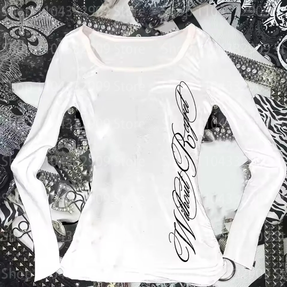 Ropa Kawaii con estampado de chicas lindas para mujer, Tops Retro Harajuku de manga larga, ropa de calle, tops estampados de estilo Y2k a la moda, verano 2000