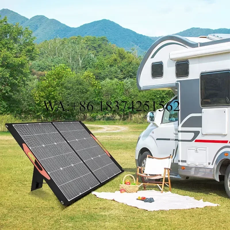Wmwmnu Foldable Solar Panel 100W for Car Power Station Camping Outdoor Weather Resistant Portable Charger