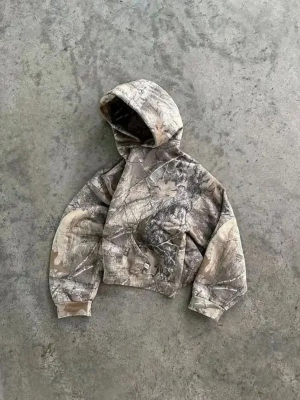 

Винтажная камуфляжная толстовка на молнии с капюшоном, женская, в американском ретро-стиле, свободного кроя, с длинными рукавами, уличная одежда, с цветочным узором