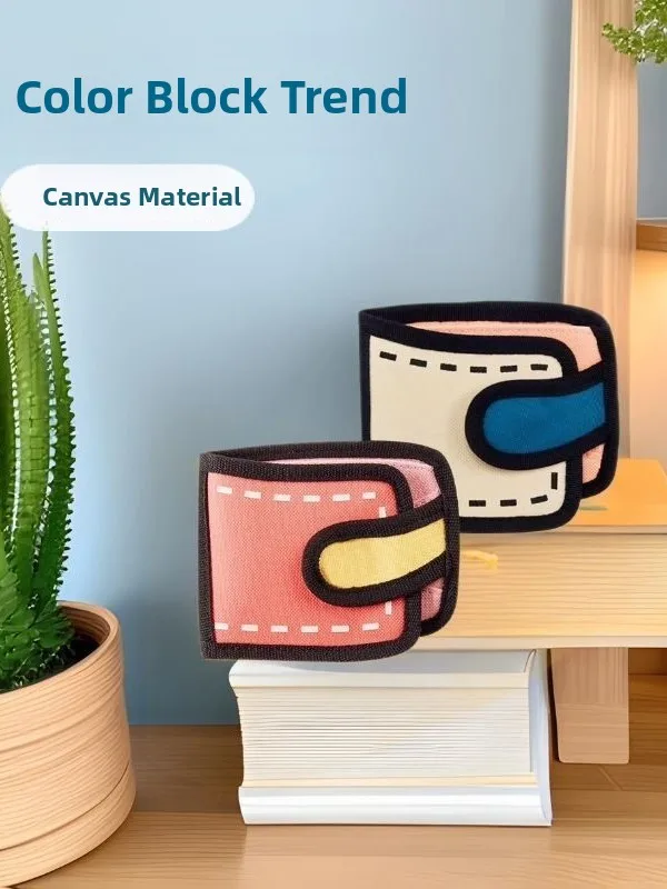 

Dopne Pixel 2D Large Capaci Coin Purse Document Storage Bag Friend Gift Japanese Sle Canvas Youth ex Bule Closure