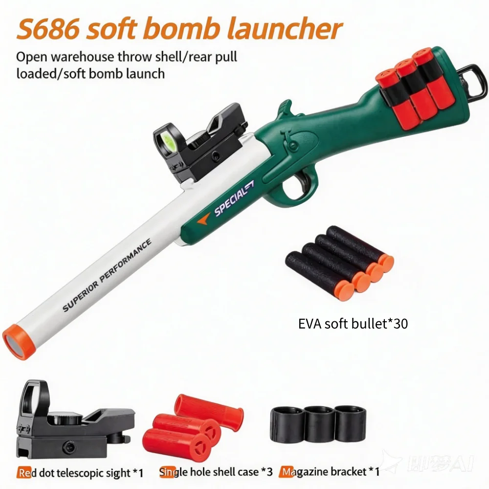 

S686 EVA Soft Bullet Toy Guns Cartridge Case Pirate Of Pistol Safely Family Shooting Battle Games Toy Sports Children's Gifts