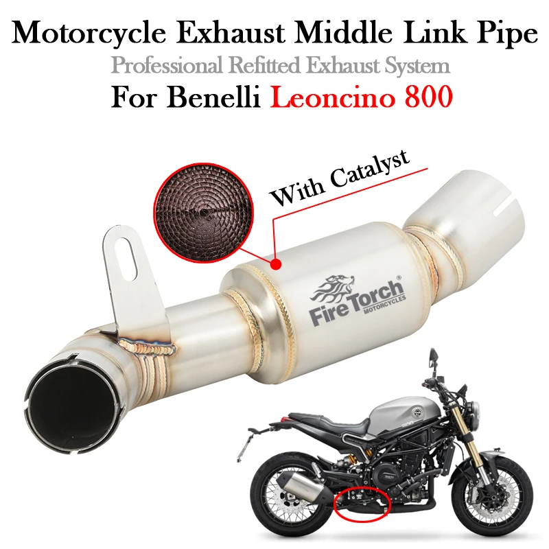 

For Benelli Leoncino 800 Leoncino800 Motorcycle Exhaust Modify Escape Moto System Bike Middle Link Pipe Connect Original Muffler
