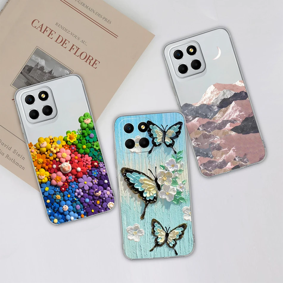 Cute Crytal Clear Cover For Honor X6 X6A X6S Phone Case Soft Slim Transparent Silicone Cases For Honor X 6 4G Anti Drop Housing