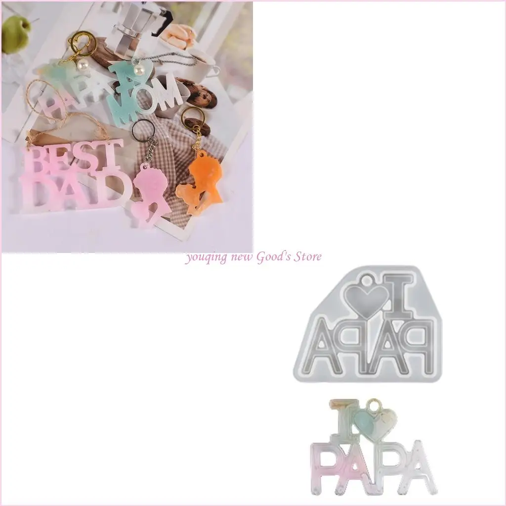 

57QA Силиконовая форма для таблеток для ароматерапии MoM, подвеска из смолы, брелок-брелок