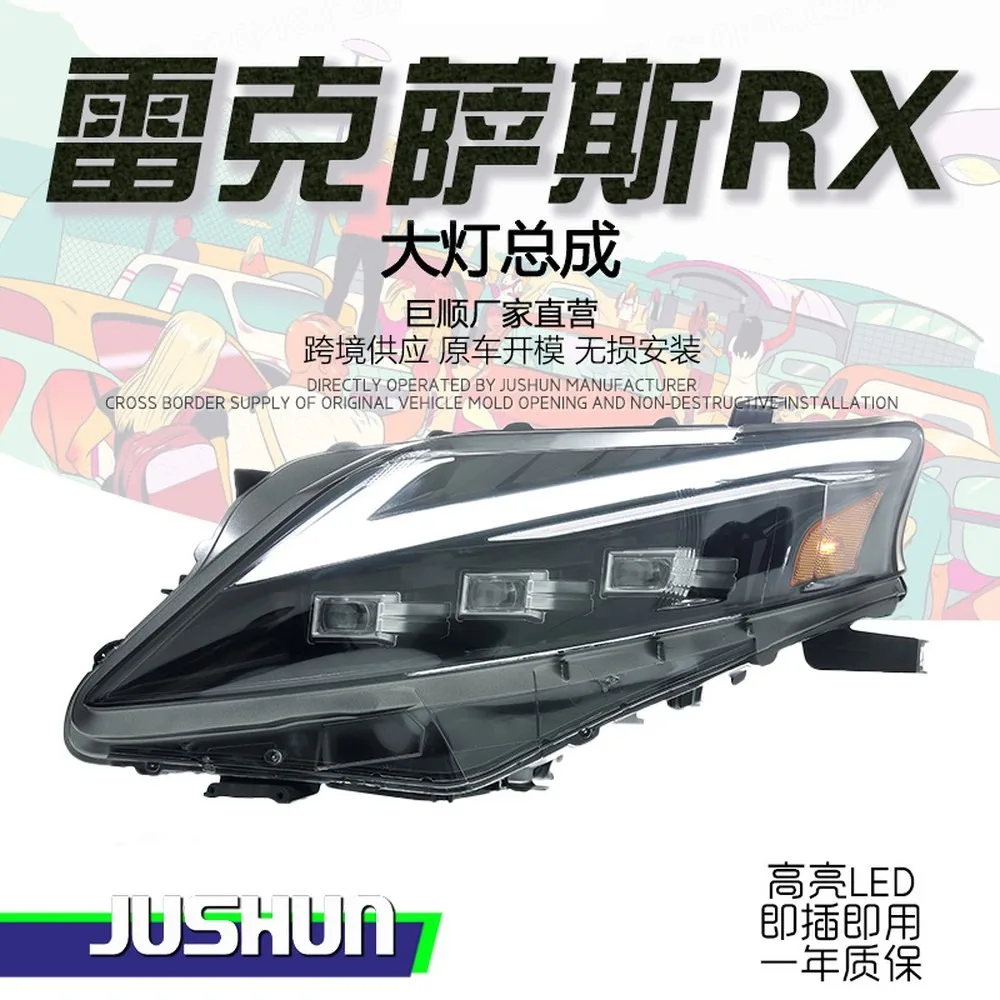 For 2009-2011 Lexus RX350 RX450h Tri-Eye LED Projector Headlights Assembly DRL Flowing Turn Signal