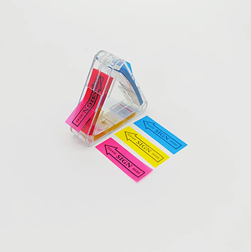 Schede indice Kit annotazioni per libri Indicatore di pellicola Stampa adesiva Freccia Dispenser triangolare per finestra per ufficio scuola