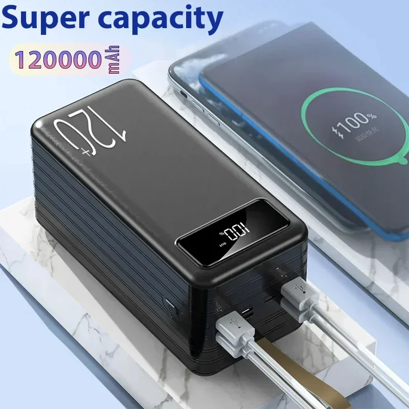 120W Power Bank 120000mAh portatile PD ricarica rapida caricabatterie portatile Power Bank batteria esterna per iPhone 14 13 12 Pro Xiaomi