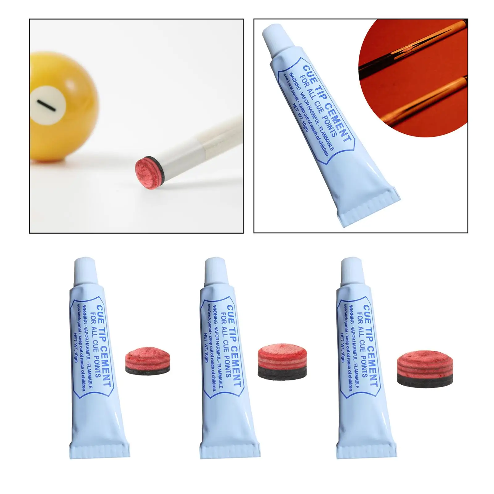 

Наконечник бильярдного кия с клеем для наконечника кия, красный наконечник для кия для игры в помещении