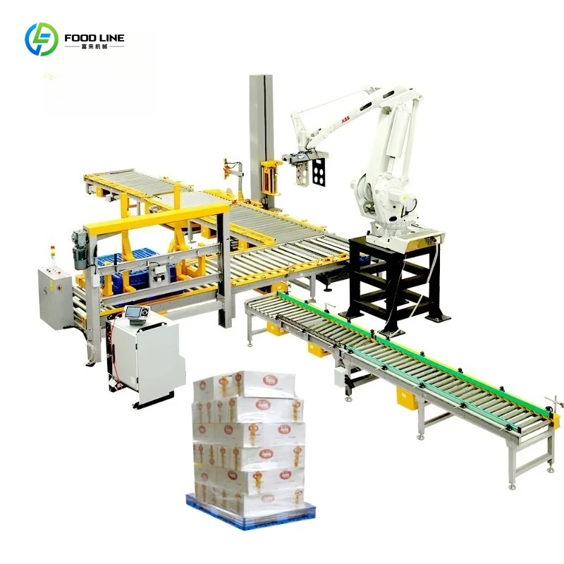 

Customized Robot Palletizer And Online Pallet Packaging Machinery Automatic Pallet Packaging Line High Efficiency Stable