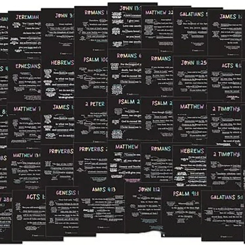 50 بطاقة كتابية لآية الكتاب المقدس المطورة لكل أسبوع من بطاقات آية ذاكرة الكتاب المقدس هدايا الكتاب المقدس المسيحية #4