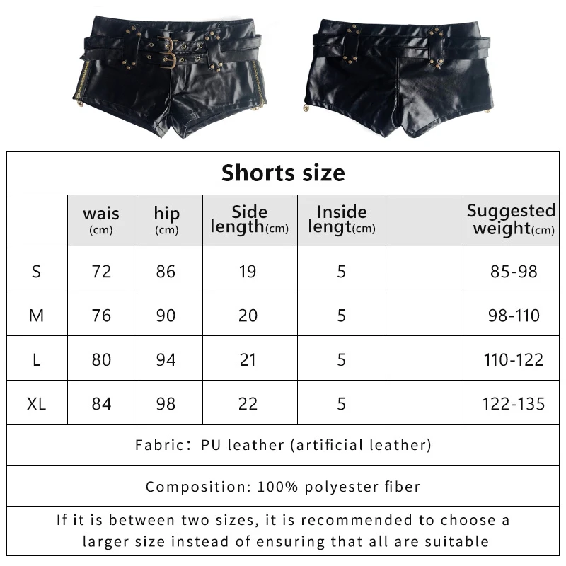 Women Sexy Pu Leather Shorts Vintage Gothic Black Y2K Low Waist A-line Super Shorts Summer Nightclub Boots Pants 2024 New