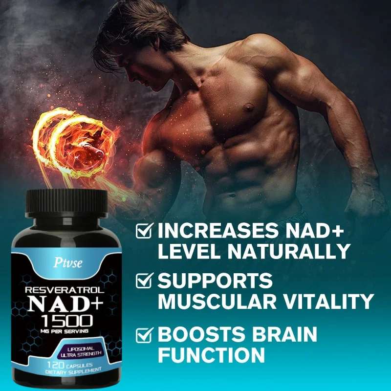 อาหารเสริม NAD, 1500มก. liposome NAD + resveratrol ที่มีอาหารเสริม, NAD PLUS ส่งเสริม-สนับสนุนสุขภาพของเซลล์