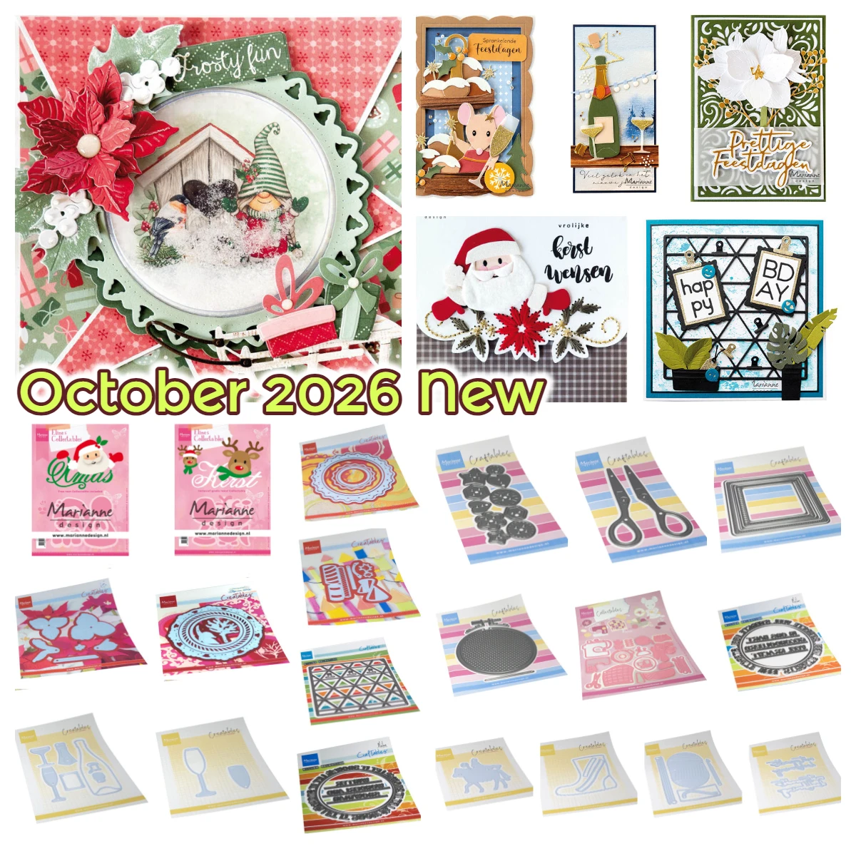 Oktober 2026 Neue Jolly Christmas Doily Große Champagnerglas-Metall-Stanzformen für DIY-Grußkarten, Scrapbooks und handgemachte Dekorationen