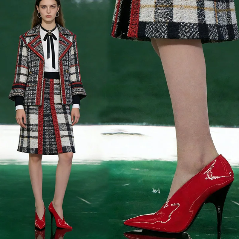 

Женские туфли-лодочки из лакированной кожи на шпильке, минималистичный дизайн, элегантный шикарный стиль для вечерних мероприятий и модных событий