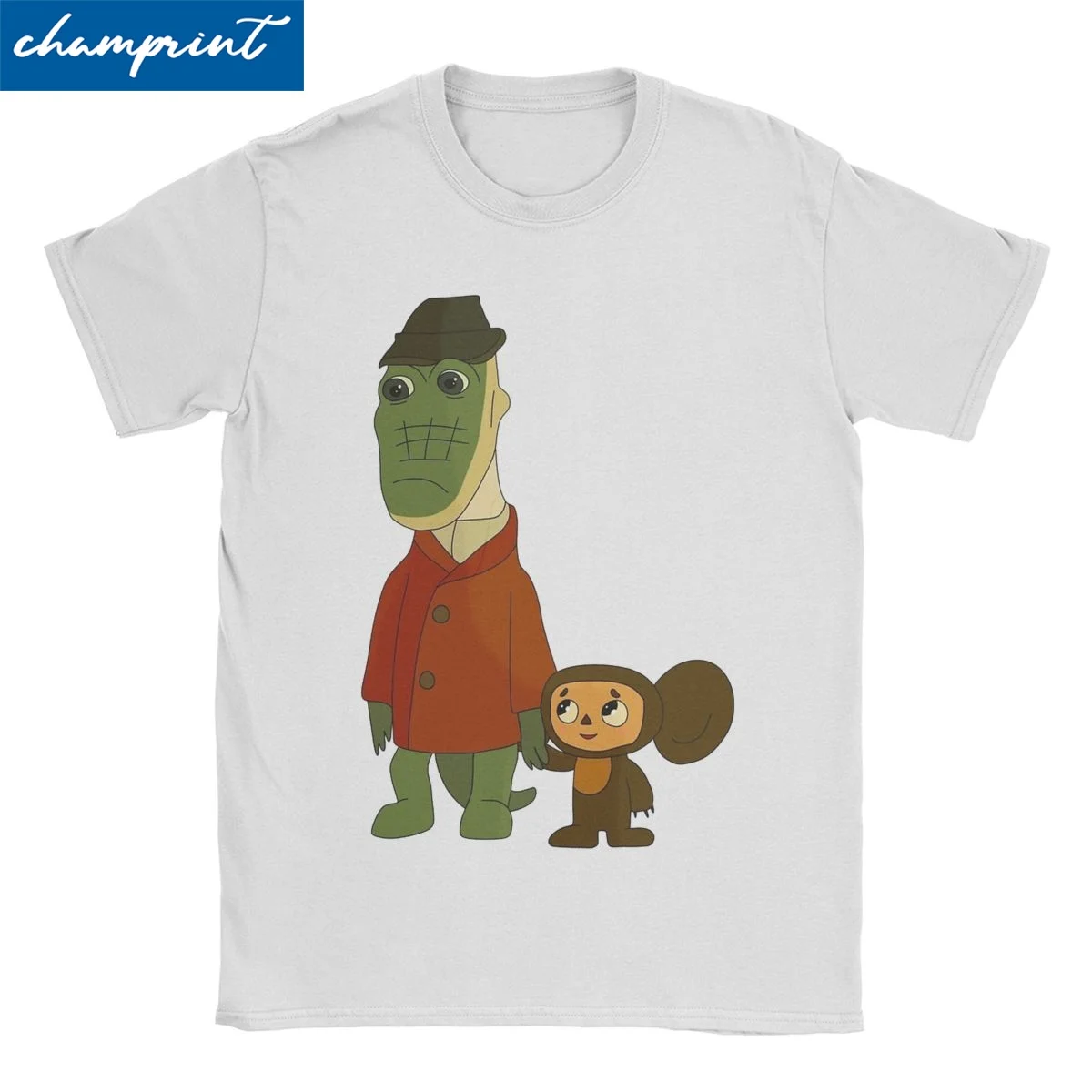 Camiseta de algodón puro para hombre y mujer, camisa de manga corta con estampado de Cheburashka y Gena de Rusia soviética, ropa de verano
