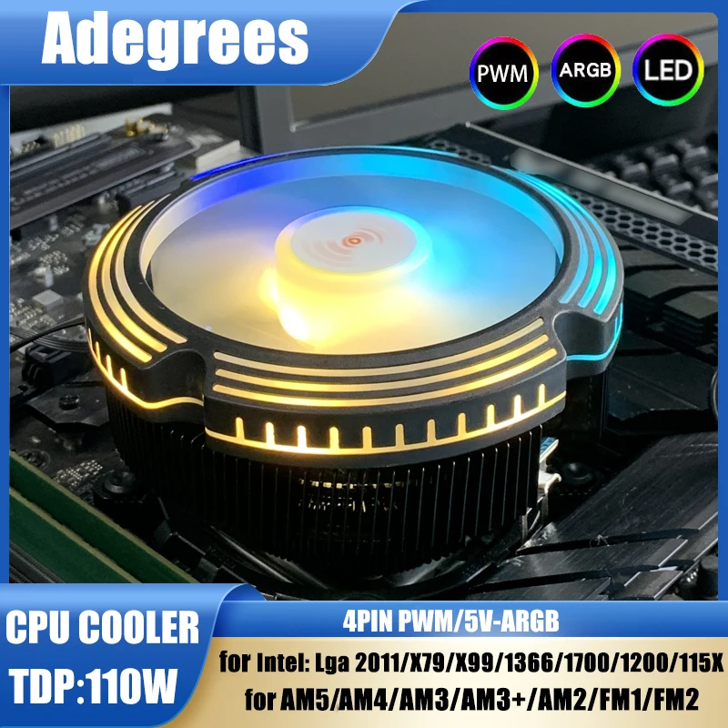 X99 وحدة المعالجة المركزية مبرد الهواء ARGB PC المعالج مروحة مشعاع ل إنتل 775 2011 1700 1200 1150 1155 1156 1366 X79 AM3 AM4 AM5 Ventilador