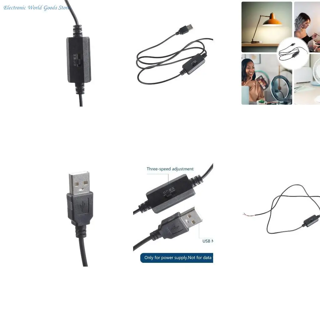 

A3PD USB to 2-Wire Open End 3 Stage Speed Regulator Cord For Computer Cooling Systems And Desktop Fan 108cm Length