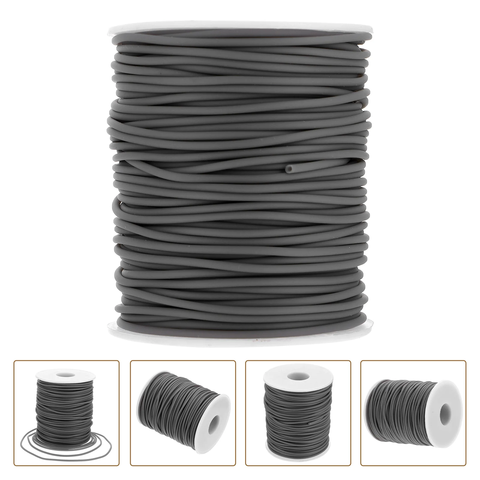 

Hollow Rubber Rope for Bracelet Making Grey Beading Thread Jewelry Craft Material Smooth Strong Beads String Cord Perfect