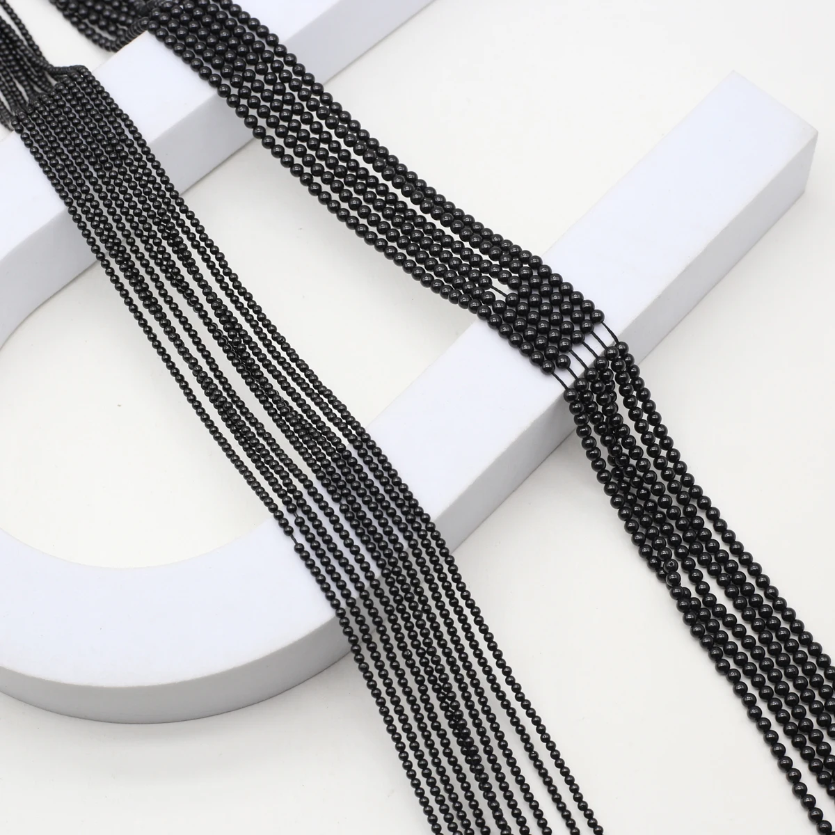 Natural Stone Black Agate Round Beads 2/3mm Jewelry Making  DIY Necklace Earrings Bracelet Accessories Gift 38cm image 2