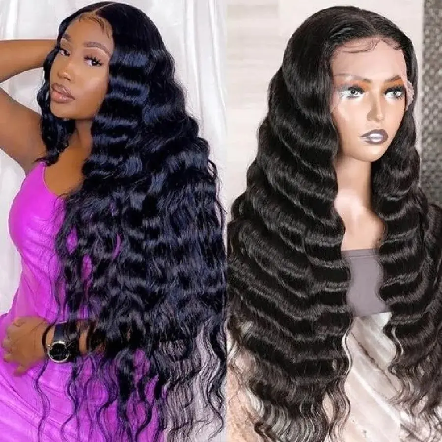 Rosabeauty 13X4 Body Wave HD Transparent Lace Front 13X6 Lace Frontal Human Hair Wigs 5x5 Glueless Water Wave Wigs 250% Gęstość