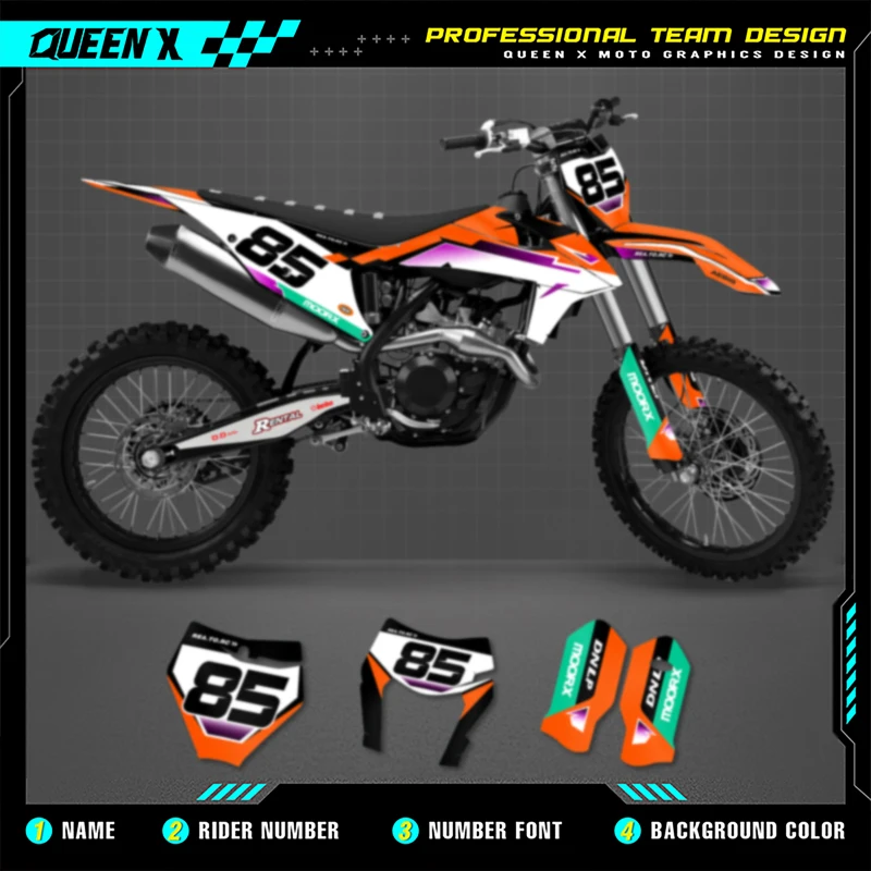 

QUEEN X MOTO для KTM SX SXF 2019 2020 2021 2022 EXC XCW 2020 2021 2022 2023 Пользовательские наборы наклеек с графикой Tesm для мотоцикла