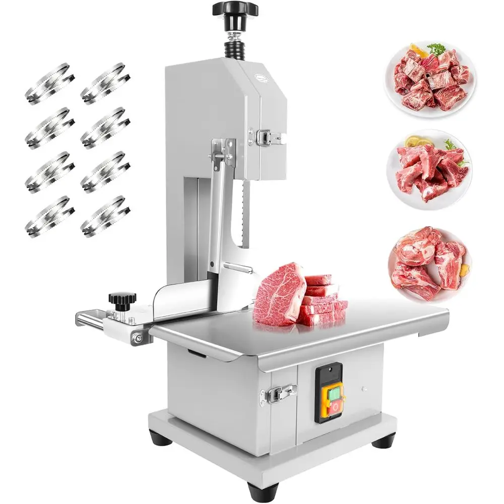 

1500W Industrial Electric Meat & Bone Saw - 7.8 Cutting Capacity, 8 Blades, 15x20 Worktable