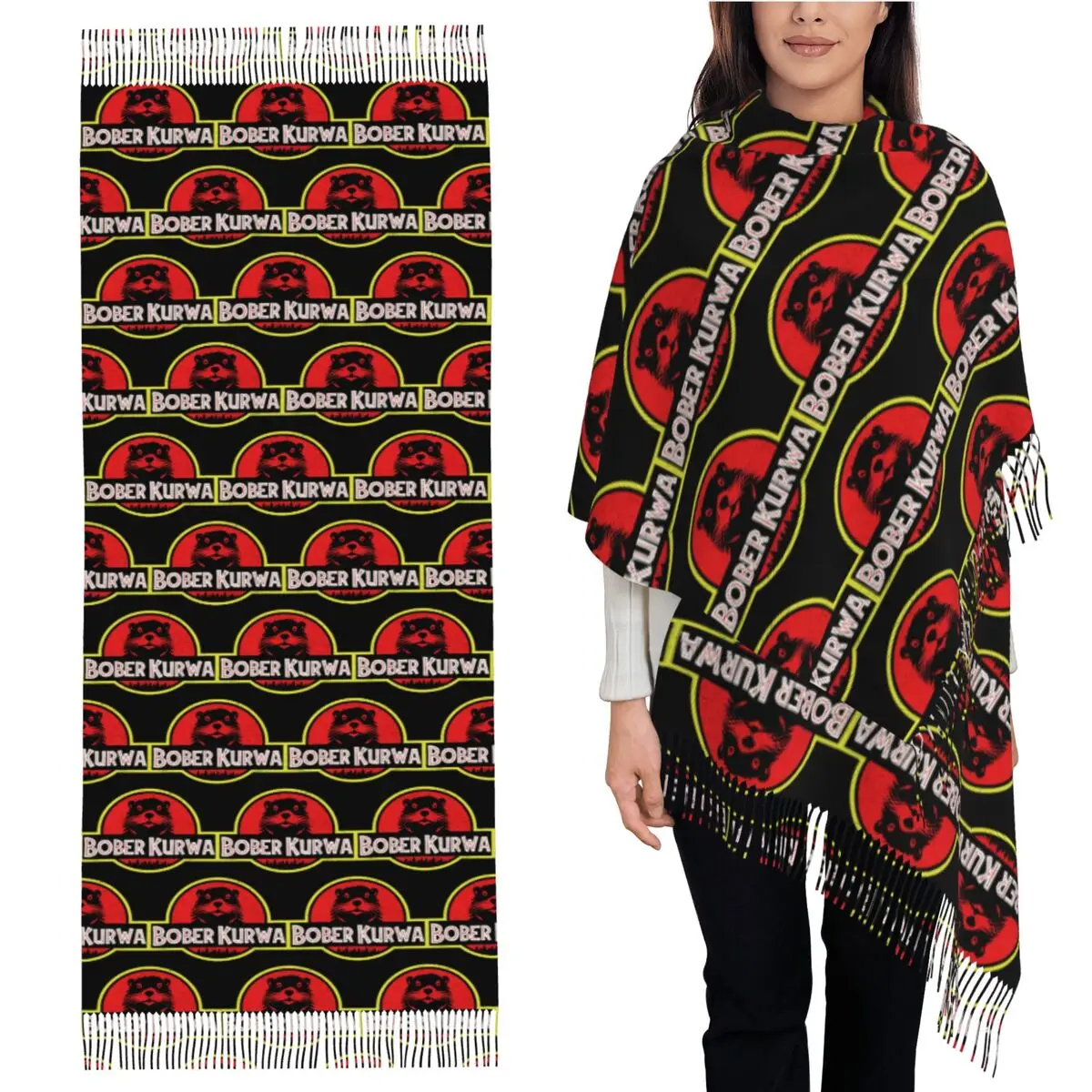 

Bober Kurwa - шарф Bobr, шарфы с кисточками для женщин, мягкие теплые шали и накидки, длинная осенне-зимняя шаль