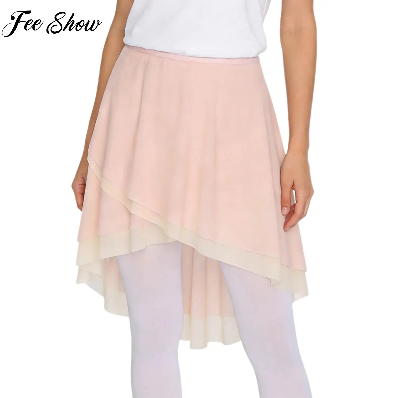 

Women Ballet Dance Skirt Figure Skating Gymnastics Bottoms Sheer Mesh One Piece Tying Wrap Skirt for Classical Dance Performance