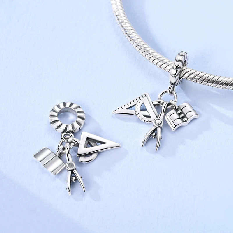 925 Silver Charms Beads Horseshoe Motorcycle Poodle Chinese Chess Hexagram Dangle Fit Original Bracelet Women Jewelry Gift DIY