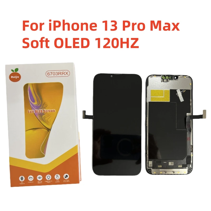 RJ 120HZ Soft OLED For iPhone 16 Pro Max 17 17Pro Screen 15 Pro