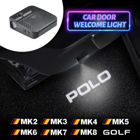 LED For Golf Polo MK2 MK3 MK4 MK5 MK6 MK7 MK8 Logo GTD R32 R34 R35 R36 Car Door Courtesy Light Laser Projector Welcome Lamp