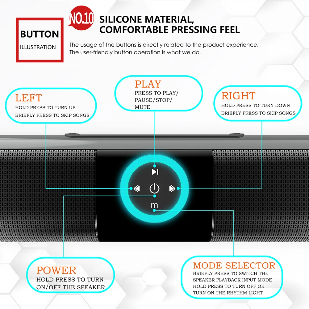 Imagem -04 - Sistema de Áudio de Cinema em Casa de Alta Potência Alto-falante Bluetooth Montado na Parede Alto-falante do Computador Barra de Som da tv Subwoofer