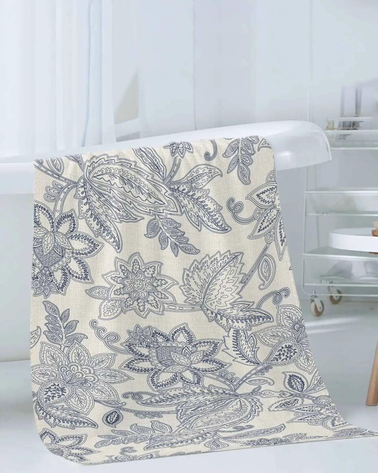 3pc Floral TextureTowel SetUltra Soft Highly Absorbent Includes 1 Bath Towels 1 Hand Towels 1 WashclothsFor Home Bathroom