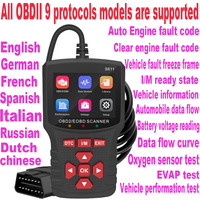 S611 OBD2 9 protocols Automatic For Car Clearing Fault Code reader Professional Car Engine Fault Diagnosis Car Scanner tools