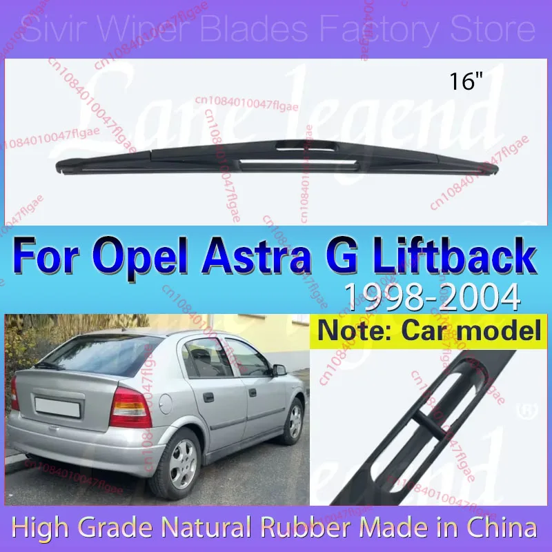 Para opel astra g liftback 1998 - 2004 limpador 16 "lâmina de limpador traseiro pára-brisas limpo janela traseira escova de chuva