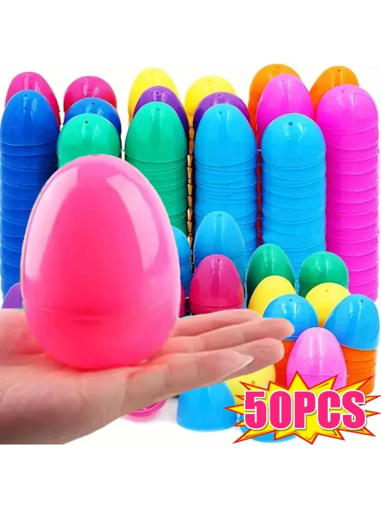 10/50 Stück Plastik-Ostereier, Befüllbare Plastikeier, Kinderspielzeug, Bunte Geschenkverpackung, Osterparty-Suchspiel, DIY-Bastelbedarf