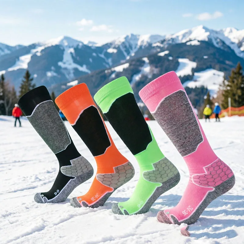 European Outdoor Coolmax Quick Dry Thickened Sports Ski Socks Multiple Colors(1 Pair)