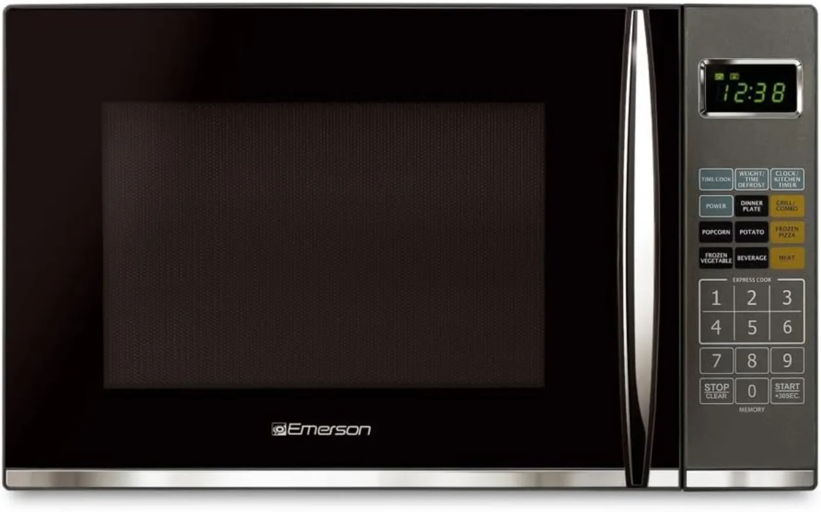 Emerson Radio Microwave Oven with Griller, Timer & LED Display, 1100W 11 Power Levels, 9 Pre-Programmed Settings, Removable