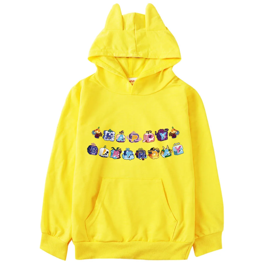 

2-16Y Hot Game Blox Fruits Hoodie Baby Girls Fashion Clothes Kids Cat Ears Hoodies with Pocket Teenager Boys Casual Sweatshirts