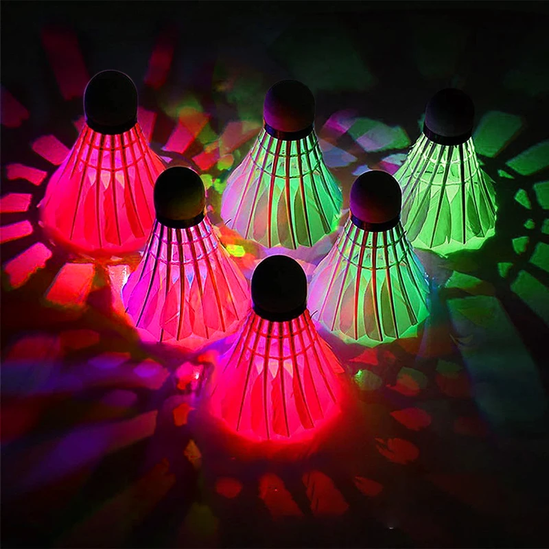 4PCS Luminous LED Badminton Balls Flashing Bright Color Badminton Balls Durable Goose Feather Balls