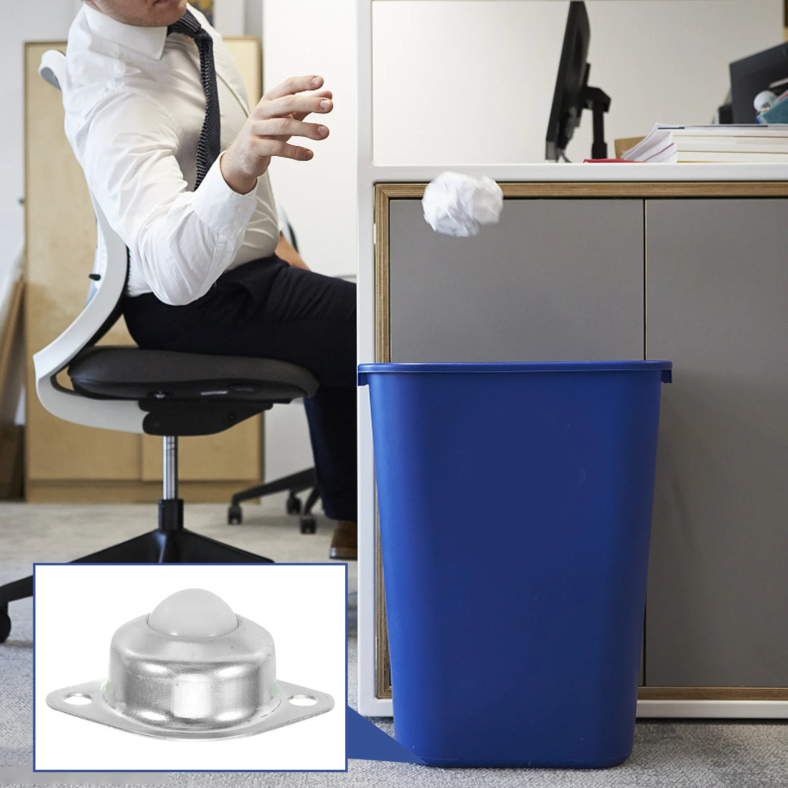 

4Pcs Steel Zinc Plated Ball Bearing Swivel Casters Heavy Duty Furniture Degree Rotation Corrosion Resistant