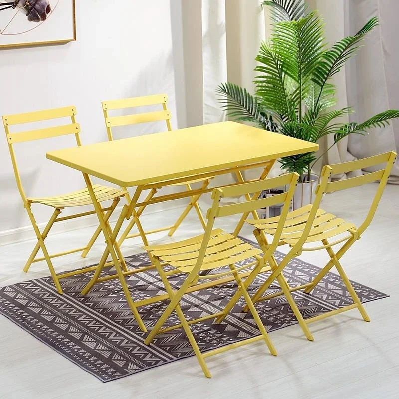 Balcony small tables and chairs three-piece set, combination, simple folding tables and chairs