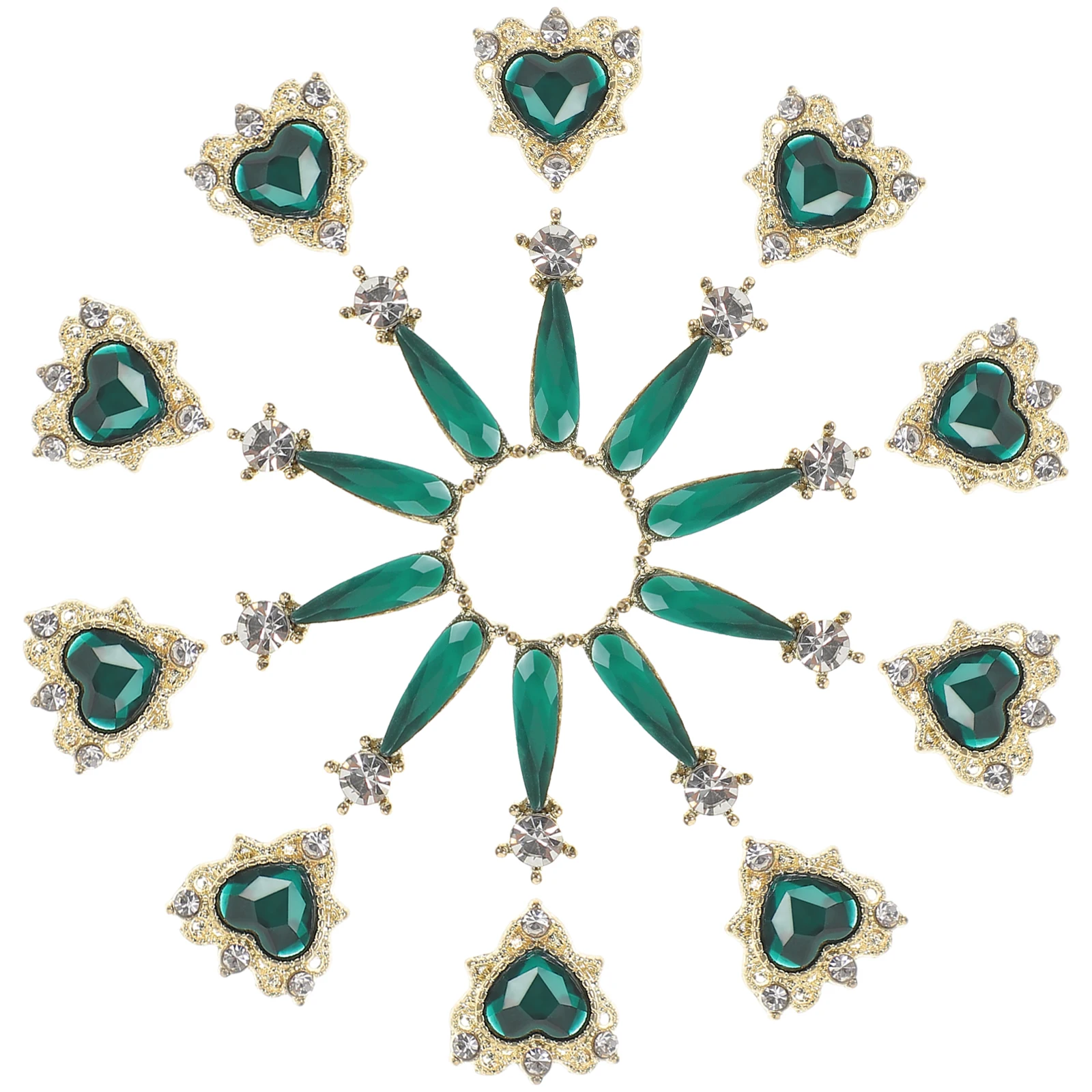 

20 шт. декоративных украшений для ногтей из сплава, стеклянные, с плоским дном, долговечные, для самостоятельного маникюра, для накладных ногтей, маникюрные шармы