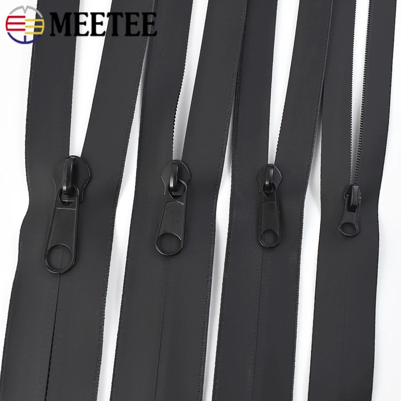 

2/5/10M Meetee 3# 5# 8# 10# Waterproof Zippers With Sliders Black Invisible Nylon Zips For Bags Garment DIY Sewing Accessories