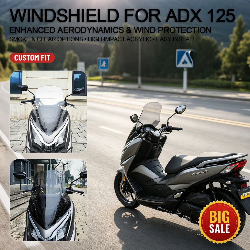 

Motorcycle Windshield FOR Haojue ADX 125 2024-2025 Front Windscreen Deflector Heightened Touring Screen Modified Accessories
