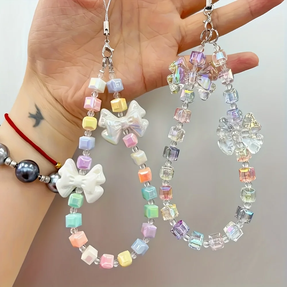 58개의 다채로운 사각형 아크릴 비즈, 팔찌, 목걸이 및 기타 액세서리와 같은 DIY 주얼리 제작에 적합합니다.