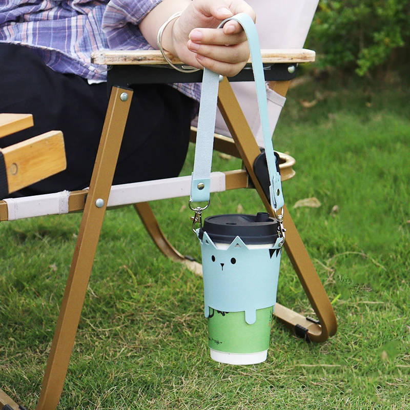 Кружка-неваляшка с изображением милой кошки, ручной держатель с защитой от ожогов, уличная бутылка для кофе и воды