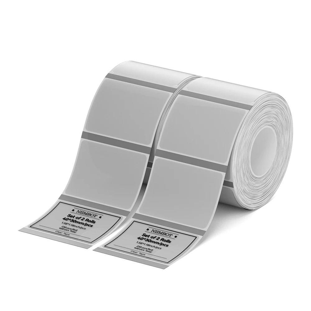 2 Rolki Przezroczystego Papieru Termicznego Niimbot, Przezroczyste Kwadratowe Okrągłe Samoprzylepne Etykiety do Drukarek Niimbot B1/B21/B31/B3s/B4 — zdjęcie produktu 7